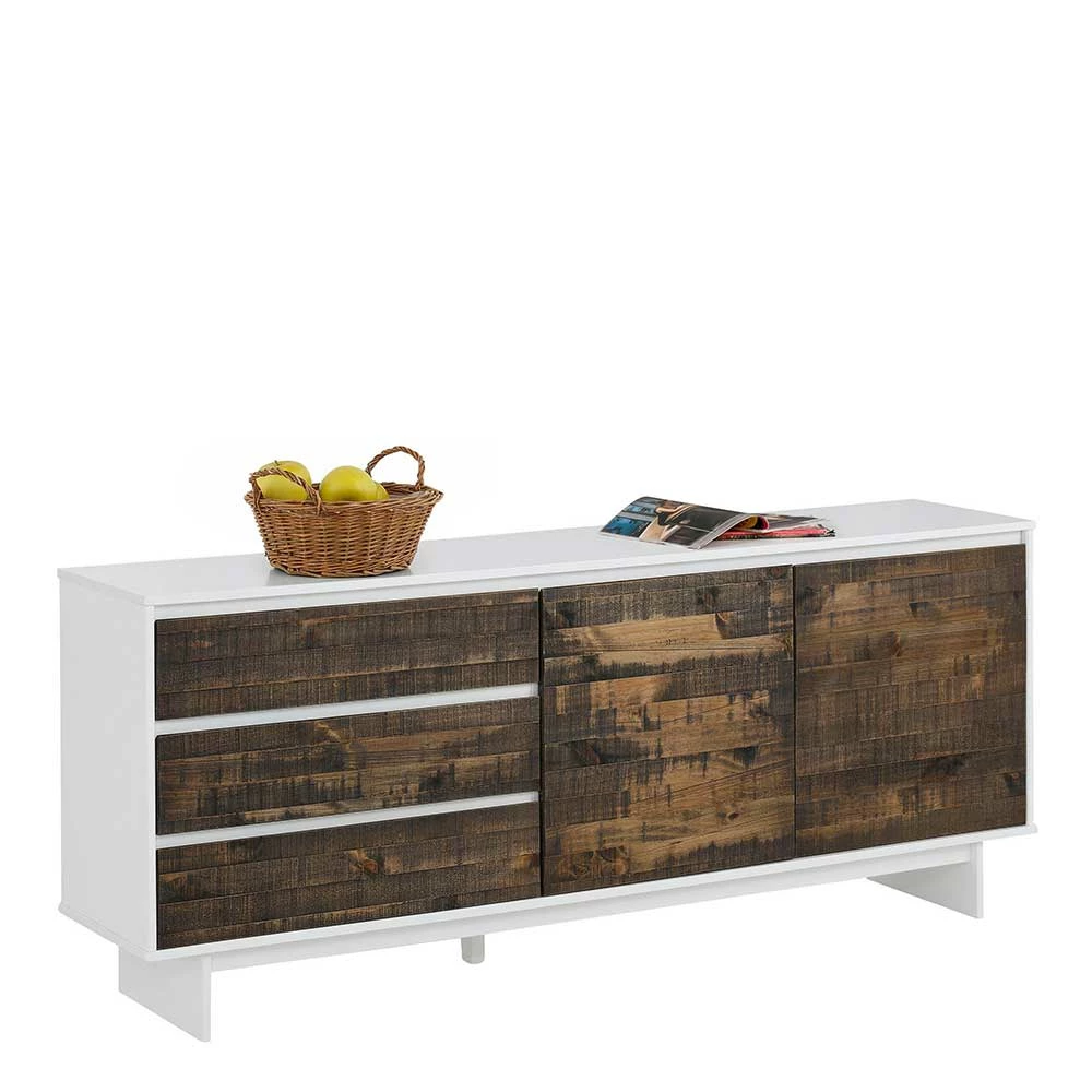 165x68x35 Sideboard in Weiß & Kiefer dunkel - Chihu 165x68x35 Sideboard In Weiß & Kiefer Dunkel - Chihu -Landuva Shop 165x68x35 sideboard in weiss kiefer dunkel skandi design chihu 01