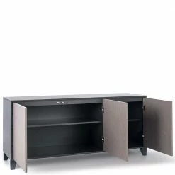 165x76x47 3-türiges Sideboard Mit Front Hellgrau - Nashville -Landuva Shop 165x76x47 3 tueriges sideboard mit front hellgrau hpl korpus anthrazit nashville 02