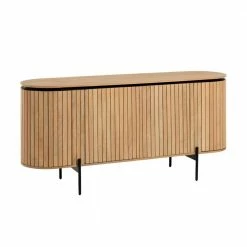 170x81x50 Design Sideboard In Ovaler Form - Ilvenda -Landuva Shop 170x81x50 design sideboard in ovaler form naturfarben schwarz ilvenda 01