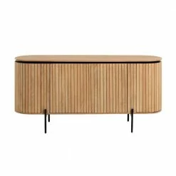 170x81x50 Design Sideboard In Ovaler Form - Ilvenda -Landuva Shop 170x81x50 design sideboard in ovaler form naturfarben schwarz ilvenda 02
