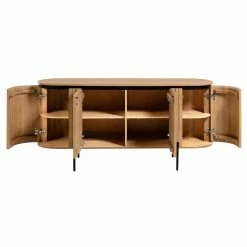 170x81x50 Design Sideboard In Ovaler Form - Ilvenda -Landuva Shop 170x81x50 design sideboard in ovaler form naturfarben schwarz ilvenda 04