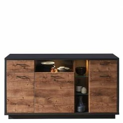 170x92x45 Sideboard In Eiche Dunkel & Grau - Maveira