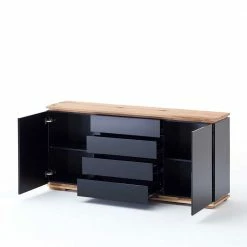 172x81x40 Hochglanz Kommode In Schwarz - Ercurs I 4 172x81x40 Hochglanz Kommode In Schwarz - Ercurs I -Landuva Shop 172x81x40 hochglanz kommode in schwarz asteiche massivholz ercurs i 02