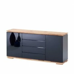 172x81x40 Hochglanz Kommode In Schwarz - Ercurs I