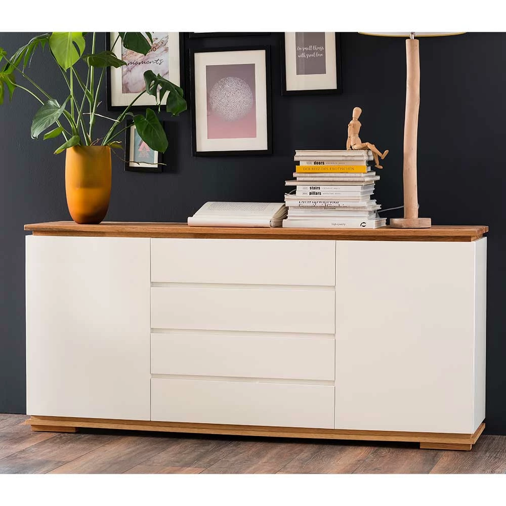 172x81x40 Kommode zweifarbig - Vangels 172x81x40 Kommode Zweifarbig - Vangels -Landuva Shop 172x81x40 kommode zweifarbig in weiss eiche mit massivholz vangels 01