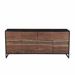 175x76x46 Sideboard In Akazie & Schwarz - Tyziona 3 175x76x46 Sideboard In Akazie & Schwarz - Tyziona -Landuva Shop 175x76x46 sideboard in akazie schwarz mit vier tueren metall buegelgestell tyziona 01