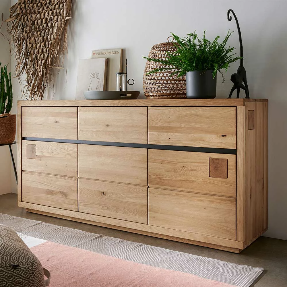175x85x45 cm Massivholz Sideboard auf Sockel - Embleys 175x85x45 Cm Massivholz Sideboard Auf Sockel - Embleys -Landuva Shop 175x85x45 cm massivholz sideboard auf sockel aus wildeiche embleys 01
