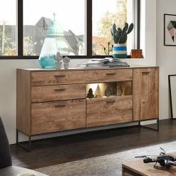 175x91x48 Anrichte Im Factory Design - Xindus -Landuva Shop 175x91x48 anrichte im factory design in holz optik grau metall xindus 02