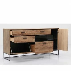 175x91x48 Anrichte Im Factory Design - Xindus -Landuva Shop 175x91x48 anrichte im factory design in holz optik grau metall xindus 03