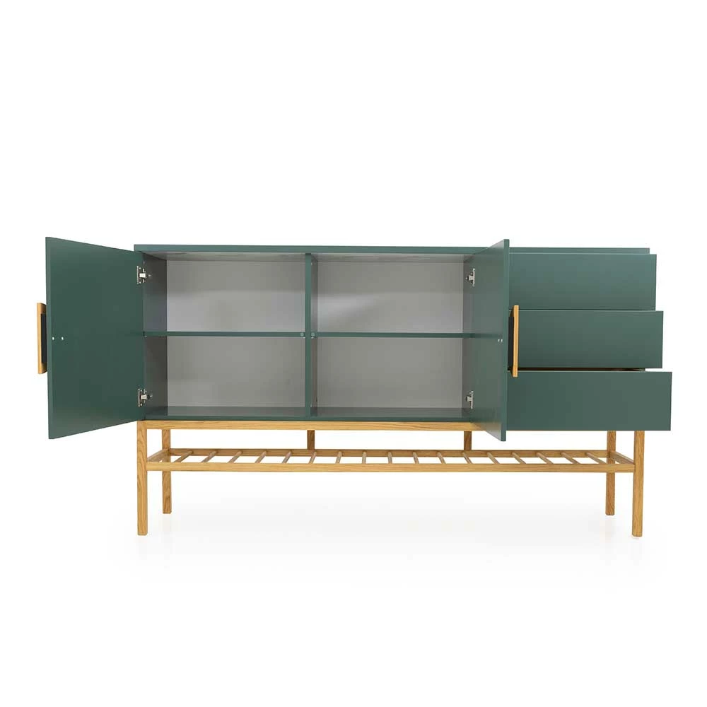 176x100x43 Sideboard in Dunkelgrün & Eiche - Icoleran 176x100x43 Sideboard In Dunkelgrün & Eiche - Icoleran -Landuva Shop 176x100x43 sideboard in dunkelgruen eiche mit viel stauraum icoleran 03