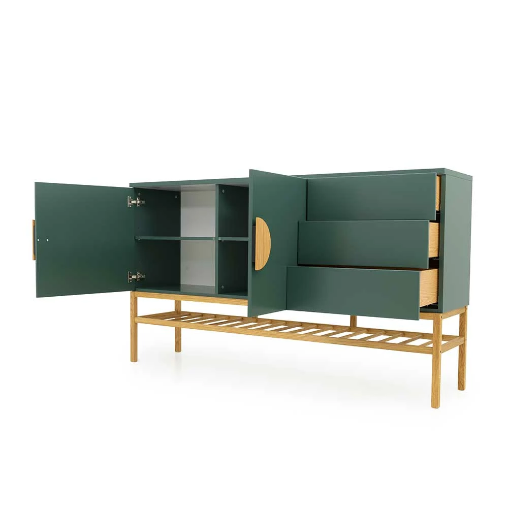 176x100x43 Sideboard in Dunkelgrün & Eiche - Icoleran 176x100x43 Sideboard In Dunkelgrün & Eiche - Icoleran -Landuva Shop 176x100x43 sideboard in dunkelgruen eiche mit viel stauraum icoleran 04