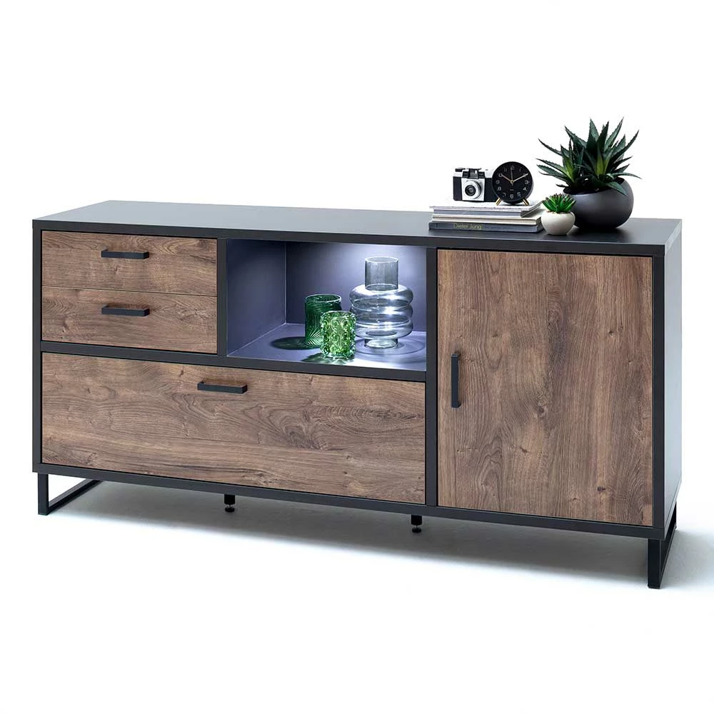 177x86x45 Design Sideboard in Eiche Dunkel Dekor - Emjedov 177x86x45 Design Sideboard In Eiche Dunkel Dekor - Emjedov -Landuva Shop 177x86x45 design sideboard in eiche dunkel dekor dunkelgrau emjedov 02