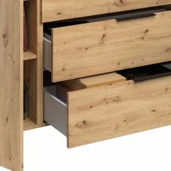 180 Cm Breites Sideboard Mit 100 Cm Höhe - Vunsci -Landuva Shop 180 cm breites sideboard mit 100 cm hoehe in holzoptik asteiche vunsci 05