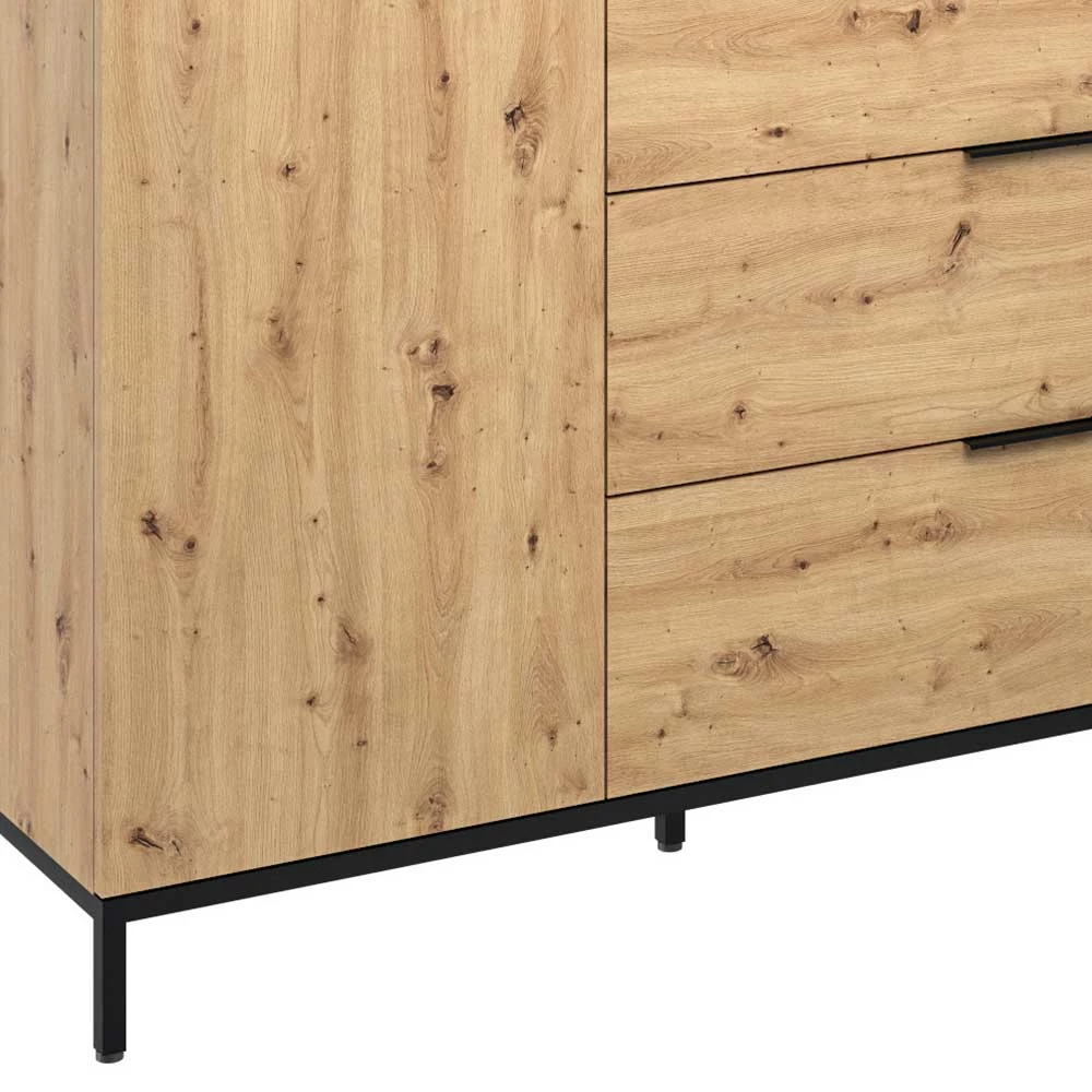 180x113x40 Hohe Kommode in Asteiche Optik - Vunsci 180x113x40 Hohe Kommode In Asteiche Optik - Vunsci -Landuva Shop 180x113x40 hohe kommode in asteiche optik mit metallgriffen vunsci 03