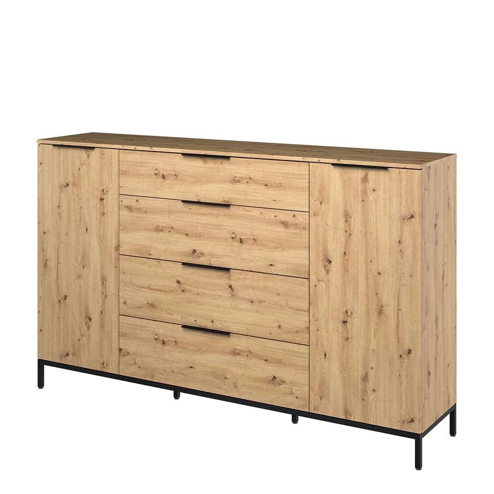 180x113x40 Hohe Kommode in Asteiche Optik - Vunsci 180x113x40 Hohe Kommode In Asteiche Optik - Vunsci -Landuva Shop 180x113x40 hohe kommode in asteiche optik mit metallgriffen vunsci f