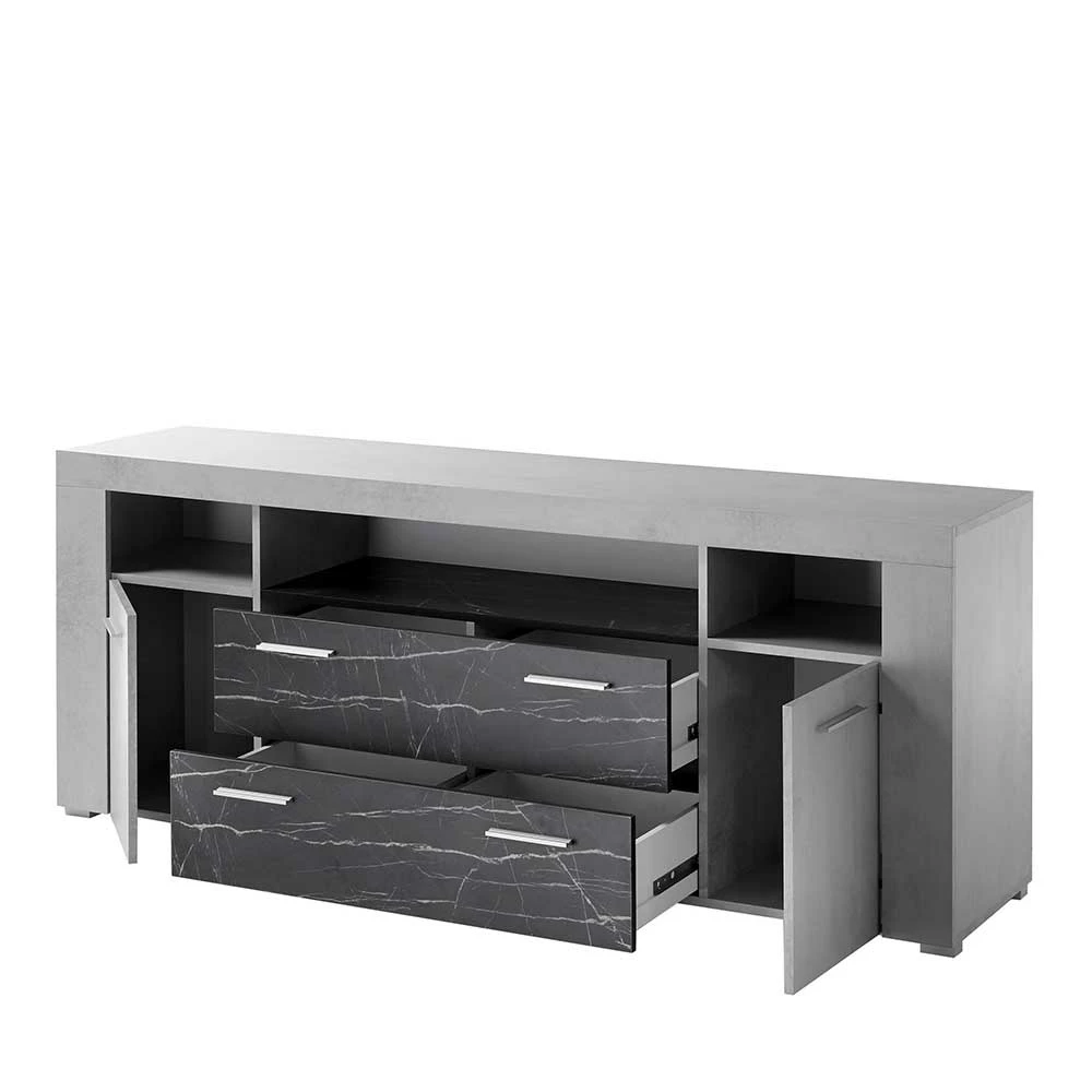 180x70x40 Betonoptik Sideboard mit Metallgriffen - Evelba 180x70x40 Betonoptik Sideboard Mit Metallgriffen - Evelba -Landuva Shop 180x70x40 betonoptik sideboard mit metallgriffen in modernem design evelba 03