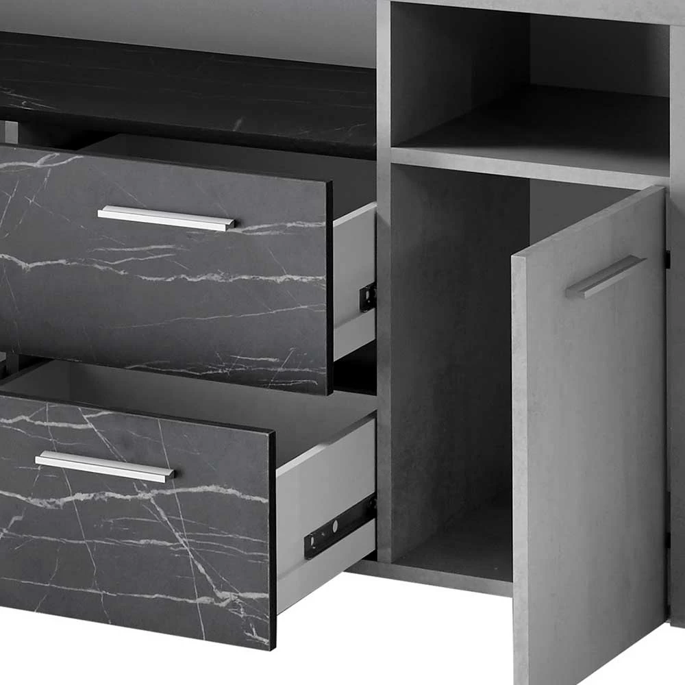 180x70x40 Betonoptik Sideboard mit Metallgriffen - Evelba 180x70x40 Betonoptik Sideboard Mit Metallgriffen - Evelba -Landuva Shop 180x70x40 betonoptik sideboard mit metallgriffen in modernem design evelba 05