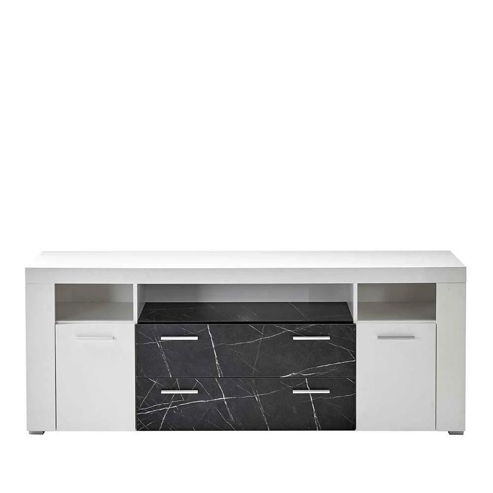 180x70x40 cm Wohnzimmer Sideboard in Weiß - Vaffonia 180x70x40 Cm Wohnzimmer Sideboard In Weiß - Vaffonia -Landuva Shop 180x70x40 cm wohnzimmer sideboard in weiss anthrazit stein optik vaffonia 02