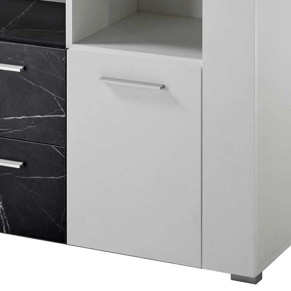 180x70x40 cm Wohnzimmer Sideboard in Weiß - Vaffonia 180x70x40 Cm Wohnzimmer Sideboard In Weiß - Vaffonia -Landuva Shop 180x70x40 cm wohnzimmer sideboard in weiss anthrazit stein optik vaffonia 04