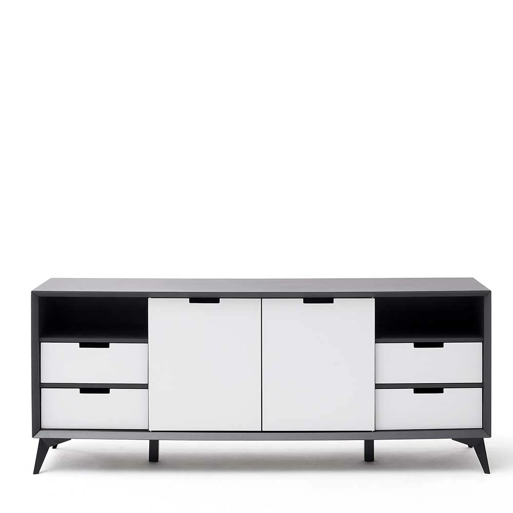 180x73x40 Design Sideboard in Grau & Weiß - Vadids 180x73x40 Design Sideboard In Grau & Weiß - Vadids -Landuva Shop 180x73x40 design sideboard in grau weiss mit sechs schubladen zwei tueren vadids 03