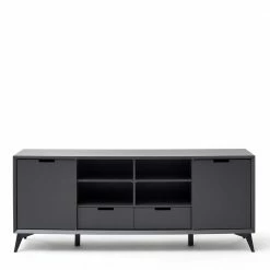 180x73x40 Design Sideboard In Grau & Weiß - Vadids 6 180x73x40 Design Sideboard In Grau & Weiß - Vadids -Landuva Shop 180x73x40 design sideboard in grau weiss mit sechs schubladen zwei tueren vadids 04