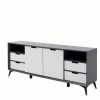 180x73x40 Design Sideboard In Grau & Weiß - Vadids -Landuva Shop 180x73x40 design sideboard in grau weiss mit sechs schubladen zwei tueren vadids f