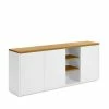 180x75x36 Modernes Sideboard In Weiß & Eiche - Vintilias 2 180x75x36 Modernes Sideboard In Weiß & Eiche - Vintilias -Landuva Shop 180x75x36 modernes sideboard in weiss eiche mit drei tueren faechern vintilias f