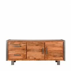180x78x45 Cm Sideboard Aus Massivholz Mango - Suvernos 3 180x78x45 Cm Sideboard Aus Massivholz Mango - Suvernos -Landuva Shop 180x78x45 cm sideboard aus massivholz mango in natur mit metall in grau suvernos 01