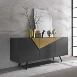 180x80x50 Design Anrichte Mit Drei Türen - Dioba 3 180x80x50 Design Anrichte Mit Drei Türen - Dioba -Landuva Shop 180x80x50 design anrichte mit drei tueren in anthrazit eiche furnier dioba 01