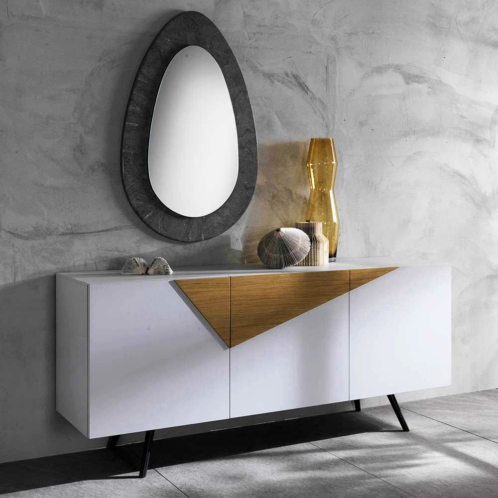 180x80x50 Design Sideboard 3-türig - Extena 180x80x50 Design Sideboard 3-türig - Extena -Landuva Shop 180x80x50 design sideboard 3 tuerig in weiss eichefarben