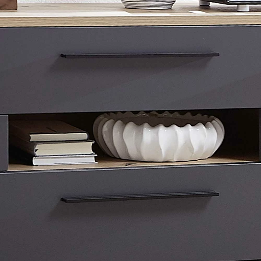 180x81x44 cm Sideboard in Dunkelgrau - Svanjon 180x81x44 Cm Sideboard In Dunkelgrau - Svanjon -Landuva Shop 180x81x44 cm sideboard in dunkelgrau wildeiche dekor svanjon 05