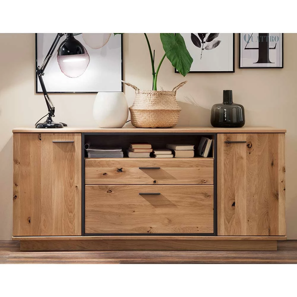 180x81x44 Sideboard in Asteiche Bianco - Vedreda 180x81x44 Sideboard In Asteiche Bianco - Vedreda -Landuva Shop 180x81x44 sideboard in asteiche bianco teilmassiv mit sockelgestell vedreda 02