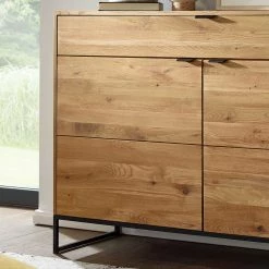 180x85x40 Wildeiche Sideboard 3-türig & Schublade - Varzado 5 180x85x40 Wildeiche Sideboard 3-türig & Schublade - Varzado -Landuva Shop 180x85x40 wildeiche sideboard 3 tuerig schublade mit buegelgestell aus metall varzado 03
