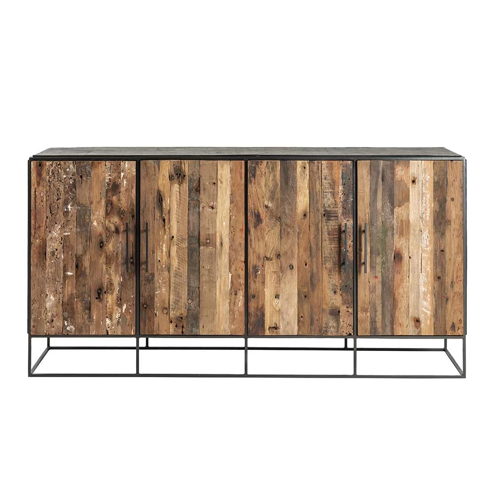 180x90x45 4-türiges Sideboard aus Recyclingholz - Enzilon 180x90x45 4-türiges Sideboard Aus Recyclingholz - Enzilon -Landuva Shop 180x90x45 4 tueriges sideboard aus recyclingholz eisen enzilon 01