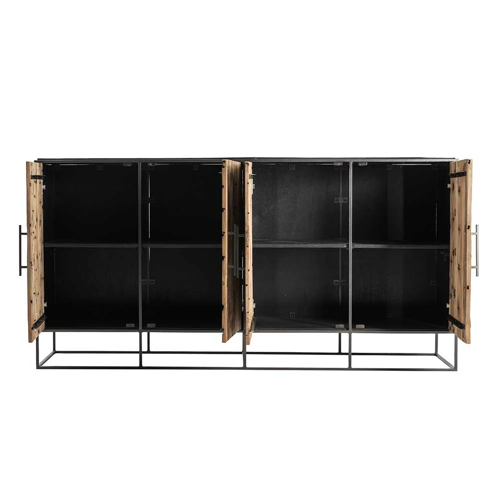 180x90x45 4-türiges Sideboard aus Recyclingholz - Enzilon 180x90x45 4-türiges Sideboard Aus Recyclingholz - Enzilon -Landuva Shop 180x90x45 4 tueriges sideboard aus recyclingholz eisen enzilon 02