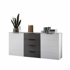 180x91x45 Anrichte In Weiß & Grau MDF - Risov