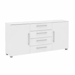 Landuva Shop -Landuva Shop 181x82x35 sideboard in glaenzendem weiss mit metallgriffen borneo 01