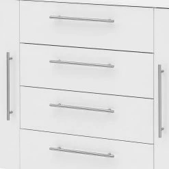 181x82x35 Sideboard In Glänzendem Weiß - Borneo -Landuva Shop 181x82x35 sideboard in glaenzendem weiss mit metallgriffen borneo 03