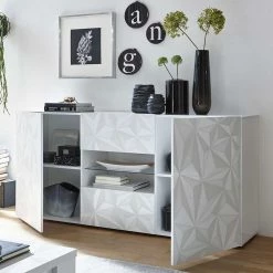 181x84x42 Designer-Sideboard In Glänzend-Weiß - Vovasoma 4 181x84x42 Designer-Sideboard In Glänzend-Weiß - Vovasoma -Landuva Shop 181x84x42 designer sideboard in glaenzend weiss mit muster druck vovasoma 02