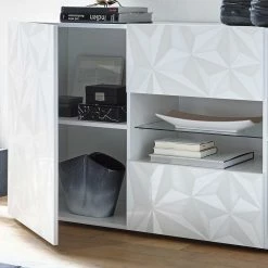 181x84x42 Designer-Sideboard In Glänzend-Weiß - Vovasoma 5 181x84x42 Designer-Sideboard In Glänzend-Weiß - Vovasoma -Landuva Shop 181x84x42 designer sideboard in glaenzend weiss mit muster druck vovasoma 03