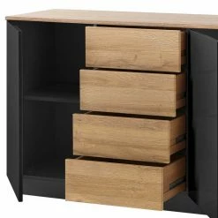 181x85x43 Designer Sideboard Zweifarbig - Fincaldon 6 181x85x43 Designer Sideboard Zweifarbig - Fincaldon -Landuva Shop 181x85x43 designer sideboard zweifarbig in schwarz hg wildeiche nb fincaldon 04