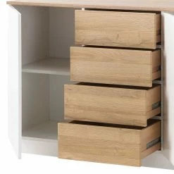 181x85x43 Wohnzimmer Schrank In Weiß Glanz & Wildeiche - Dailin II 6 181x85x43 Wohnzimmer Schrank In Weiß Glanz & Wildeiche - Dailin II -Landuva Shop 181x85x43 wohnzimmer schrank in weiss glanz wildeiche holznachbildung dailin ii 04
