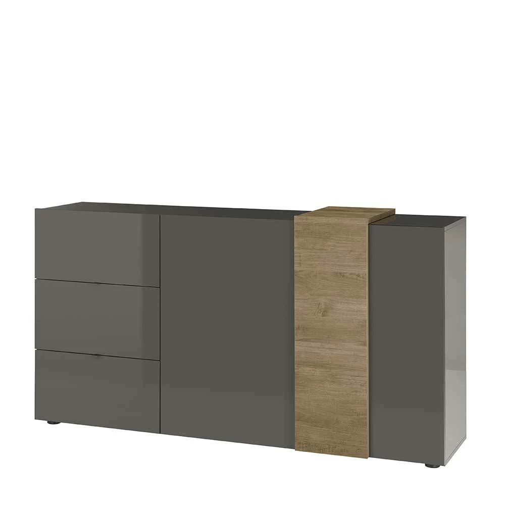 181x94x44 Hochglanz Kombi-Kommode in Grau - Eracosta 181x94x44 Hochglanz Kombi-Kommode In Grau - Eracosta -Landuva Shop 181x94x44 hochglanz kombi kommode in grau eiche eracosta f