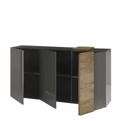 181x94x44 Hochglanz Sideboard In Dunkelgrau - Eracosta -Landuva Shop 181x94x44 hochglanz sideboard in dunkelgrau eiche 3 tuerig eracosta 04