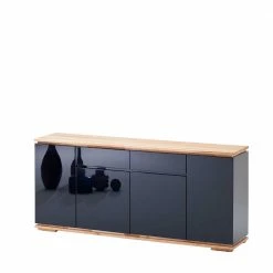 182x81x40 Hochglanz Sideboard In Schwarz - Ercurs