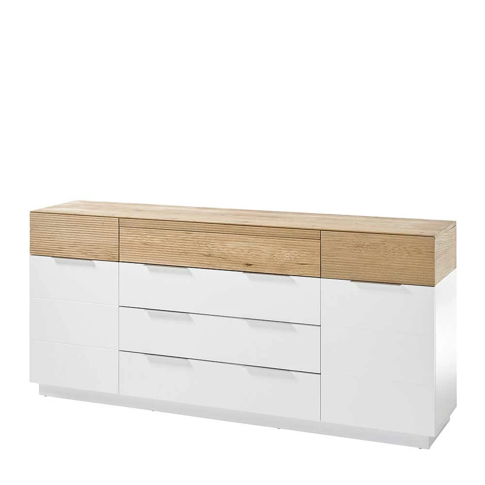 182x83x40 Skandi Sideboard in Eiche & Weiß - Hedisca 182x83x40 Skandi Sideboard In Eiche & Weiß - Hedisca -Landuva Shop 182x83x40 skandi sideboard in eiche weiss mit sockelgestell hedisca f