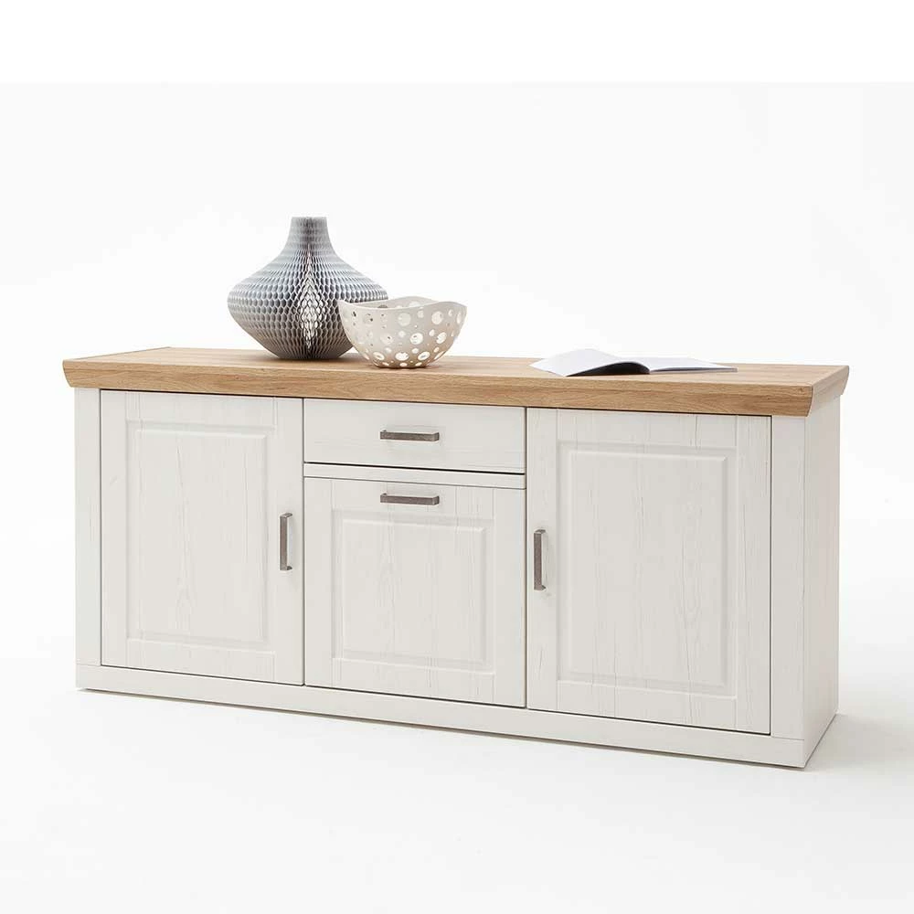 183x85x50 Anrichte Sideboard mit Sockel - Samula 183x85x50 Anrichte Sideboard Mit Sockel - Samula -Landuva Shop 183x85x50 anrichte sideboard mit sockel in weiss eichefarben samula 02