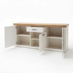 183x85x50 Anrichte Sideboard Mit Sockel - Samula 5 183x85x50 Anrichte Sideboard Mit Sockel - Samula -Landuva Shop 183x85x50 anrichte sideboard mit sockel in weiss eichefarben samula 03