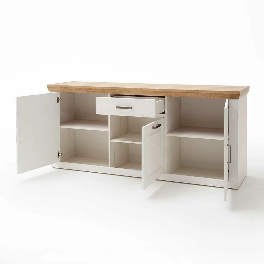 183x85x50 Anrichte Sideboard mit Sockel - Samula 183x85x50 Anrichte Sideboard Mit Sockel - Samula -Landuva Shop 183x85x50 anrichte sideboard mit sockel in weiss eichefarben samula 03