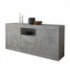 184x86x43 Sideboard In Beton Nachbildung - Lary -Landuva Shop 184x86x43 sideboard in beton nachbildung mit 2 tueren 2 schubladen fach lary f